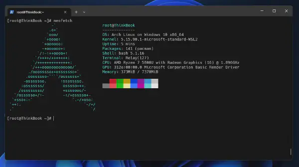 arch on wsl